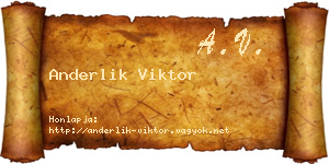 Anderlik Viktor névjegykártya