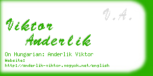 viktor anderlik business card